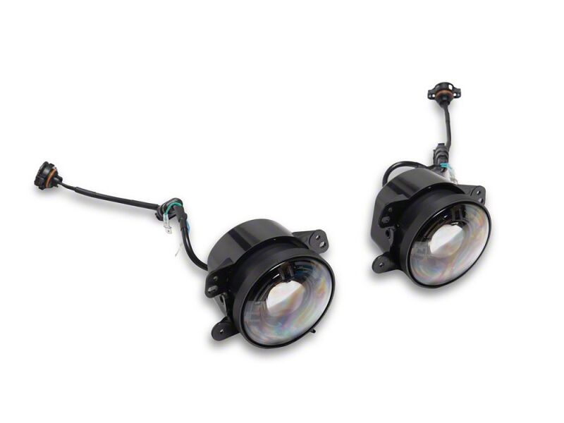 Raxiom 07-18 Jeep Wrangler JK V2 LED Switchback Fog Lights with Amber Turn Signal and Halo Rings