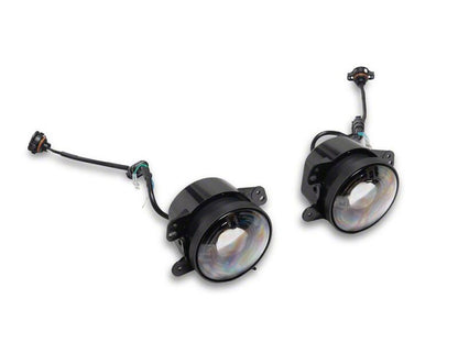 Raxiom 07-18 Jeep Wrangler JK V2 LED Switchback Fog Lights with Amber Turn Signal and Halo Rings