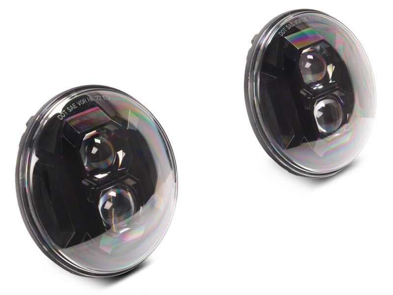 Raxiom 07-18 Jeep Wrangler JK Axial Series DB2 LED Headlights- Black Housing- Clear Lens
