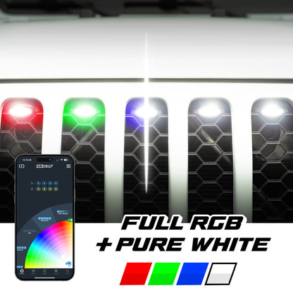 XK Glow XKmax Pre-Runner Style RGBW LED Grill Pods - 5pc
