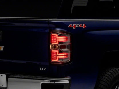 Raxiom 14-18 Chevrolet Silverado 1500 LED Tail Lights/Seq Turn Signals- Chrome- Clear Lens