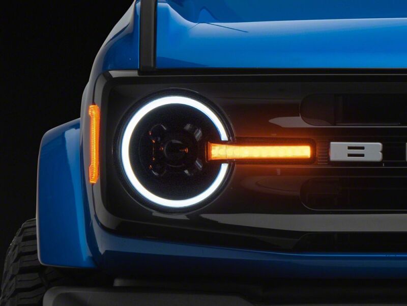 Raxiom 21-26 Ford Bronco LED Halo Headlights with White Backlight- Black Housing- Clear Lens