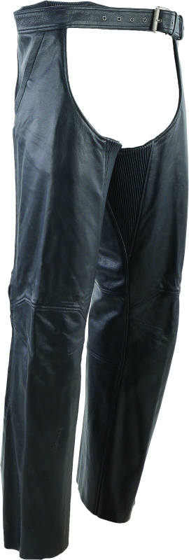 River Road Plains Leather Chaps Black - Large