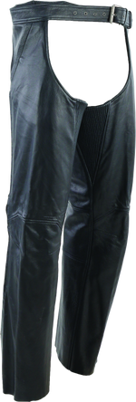 River Road Plains Leather Chaps Black - Large