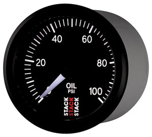 Autometer Stack 52mm 0-100 PSI 1/8in NPTF Male Pro Stepper Motor Oil Pressure Gauge - Black