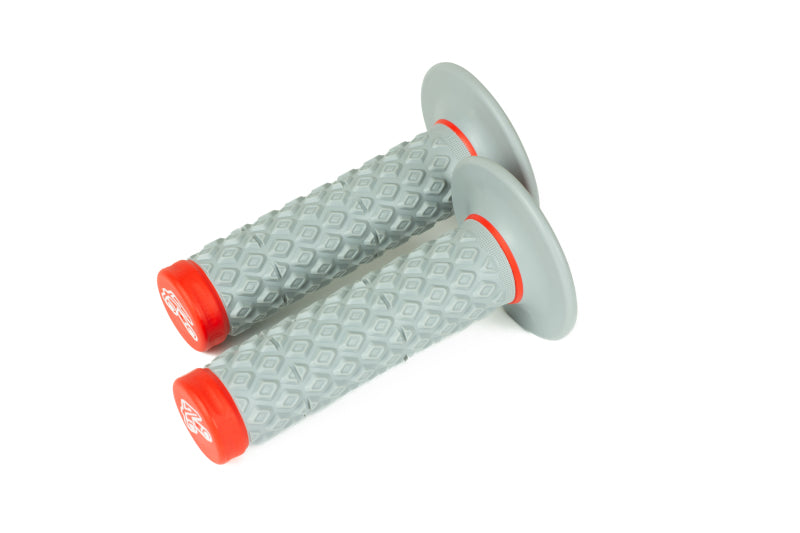 Renthal Soft/Firm MX Dual Compound Grips Tapered 1/2 Waffle - Gray/Red