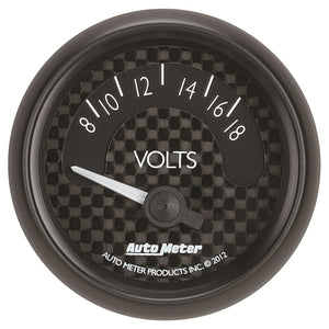 Autometer GT Series 52mm Short Sweep Electronic 8-18 Volts Voltmeter