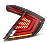 AlphaRex 16-21 Honda Civic Hatchback/ Type-R FK8 Nova-Series LED Tail Lights (Pair) - Alpha Black