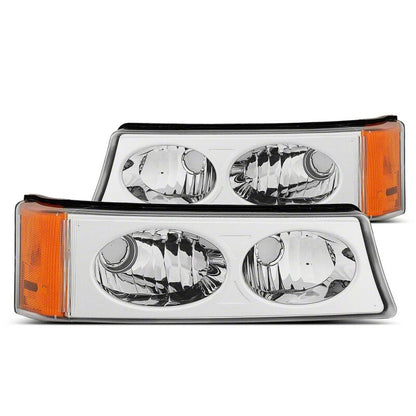 Raxiom 03-06 Chevrolet Silverado 1500 Axial Series Crystal Turn Signal/Parking Lights- Chrome