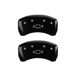 MGP 4 Caliper Covers Engraved Front & Rear Bowtie Black finish silver ch