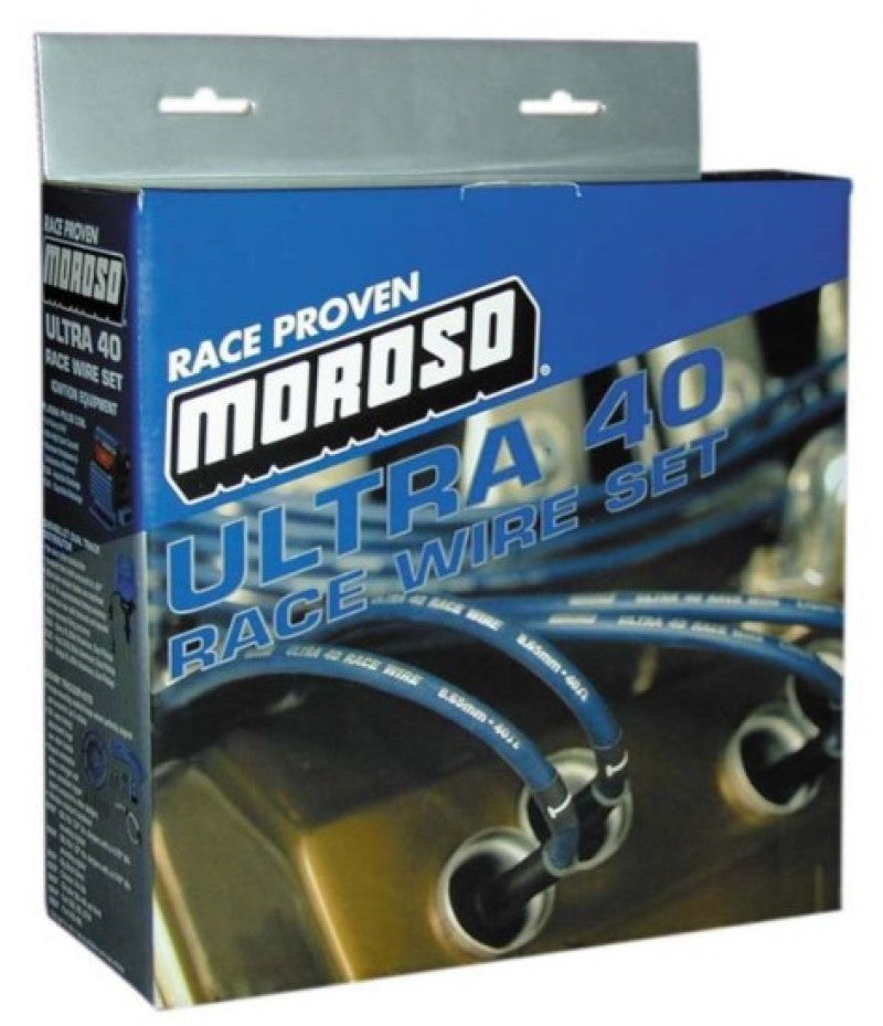 Moroso Chevrolet Big Block Ignition Wire Set - Ultra 40 - Sleeved - HEI - Crab Cap - 90 Degree - Blk