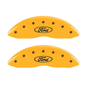 MGP 4 Caliper Covers Engraved F & R Oval Logo/Ford Yellow Finish Black Char 2005 Ford Excursion