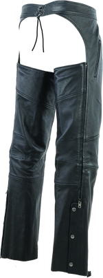 River Road Longhaul Leather Chaps Black - Large