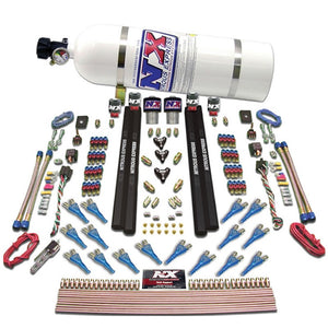 Nitrous Express Shark Dual Stage/Gas/Rails 16 Nozzles Nitrous Kit (200-1200HP) w/10lb Bottle