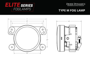 Diode Dynamics Elite Series Type M Fog Lamps - Yellow (Pair)