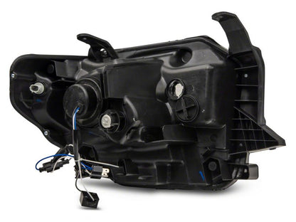 Raxiom 14-21 Toyota Tundra Axial Series Projector Headlights w/ LED Bar- Black Housing (Clear Lens)