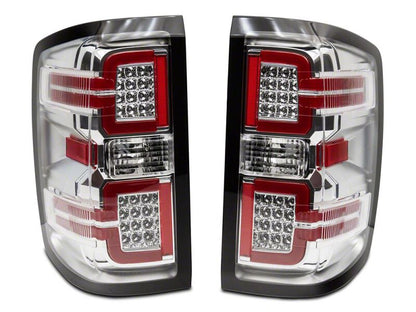 Raxiom 14-18 Chevrolet Silverado 1500 LED Tail Lights/Seq Turn Signals- Chrome- Clear Lens