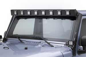 Go Rhino 07-18 Jeep Wrangler JK WLF Windshield Light Mount Frame - Eight Cube Lights