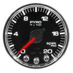 Autometer Spek-Pro Gauge Pyro. (Egt) 2 1/16in 2000f Stepper Motor W/Peak & Warn Blk/Chrm