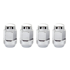 McGard Hex Lug Nut (Cone Seat Bulge Style) M12X1.25 / 3/4 Hex / 1.45in. Length (4-Pack) - Chrome