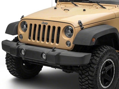 Raxiom 07-18 Jeep Wrangler JK Axial Series Quatro LED Headlights- Black Housing- Clear Lens