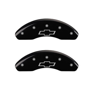 MGP Front set 2 Caliper Covers Engraved Front Bowtie Black finish silver ch