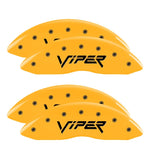 MGP 4 Caliper Covers Engraved Front & Rear Gen 2/Viper Yellow Finish Black Ch