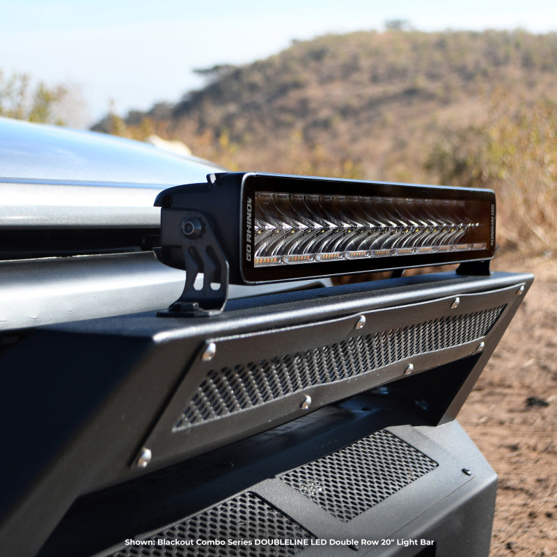 Go Rhino Xplor Blackout Combo Series Dbl Row LED Light Bar w/Amber (Side/Track Mount) 21.5in. - Blk