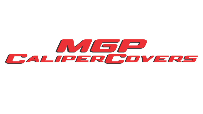MGP 4 Caliper Covers Engraved Front & Rear GM Style/Hybrid Red finish silver ch