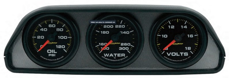 AutoMeter Extreme Environment 3 Gauge Kit w/ Universal Dash Pod