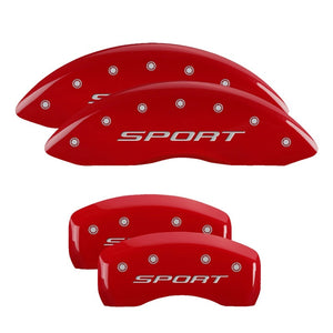 MGP 4 Caliper Covers Engraved Front & Rear 2015/Sport Red Finish Silver Char 2018 Ford Fusion