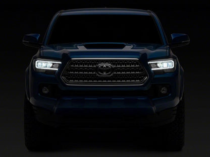 Raxiom 16-23 Toyota Tacoma w/ Factory Halogen DRL LED Headlights- Black Housing (Clear Lens)