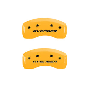 MGP 4 Caliper Covers Engraved Front & Rear With out stripes/Avenger Yellow finish black ch