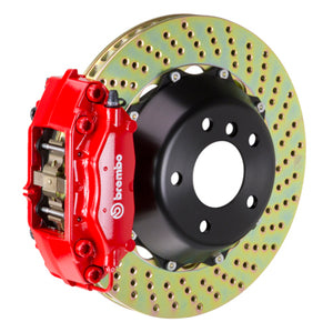 Brembo 05-08 7-Series (After 3/05 Production) Rr GT BBK 4 Piston Cast 345x28 2pc Rotor Drilled-Red