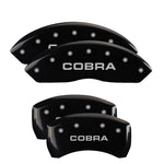 MGP 4 Caliper Covers Engraved Front & Rear Cobra Black finish silver ch