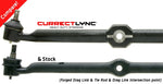 RockJock TJ/LJ/XJ/MJ Currectlync Steering System Bolt-On w/ 1 1/4in Dia. Tie Rod/Forged Drag Link