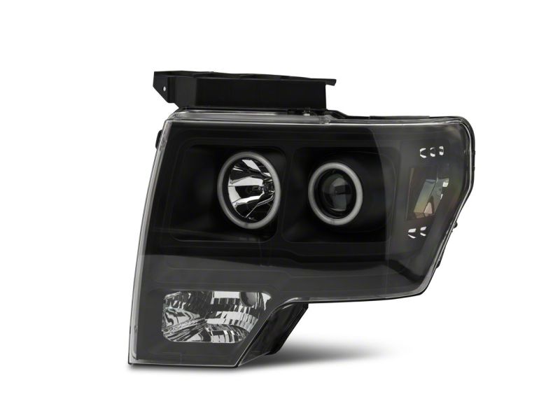 Raxiom 09-14 Ford F-150 Super White LED Halo Projector Headlights- Black Housing (Clear Lens)