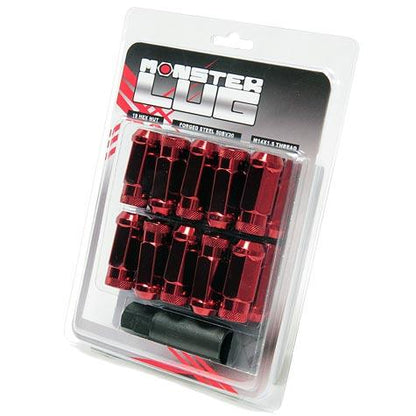 Wheel Mate Monster Open End Lug Nut Set of 20 - Red 14x1.50