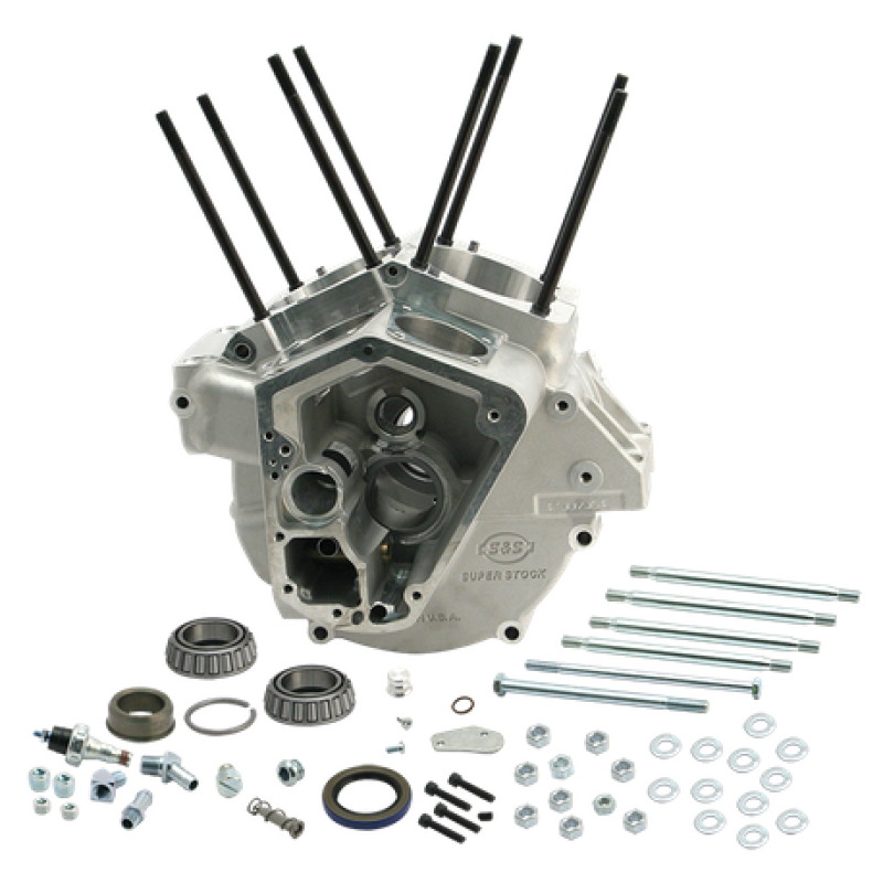 S&S Cycle 92-99 BT w/ Stock Bore Super Stock Alternator Style Crankcase - Natural