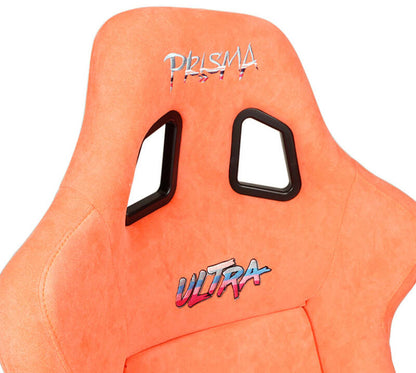 NRG FRP Bucket Seat ULTRA Edition W/ Grey Pearlized Back / Peach Microfiber Material - Large