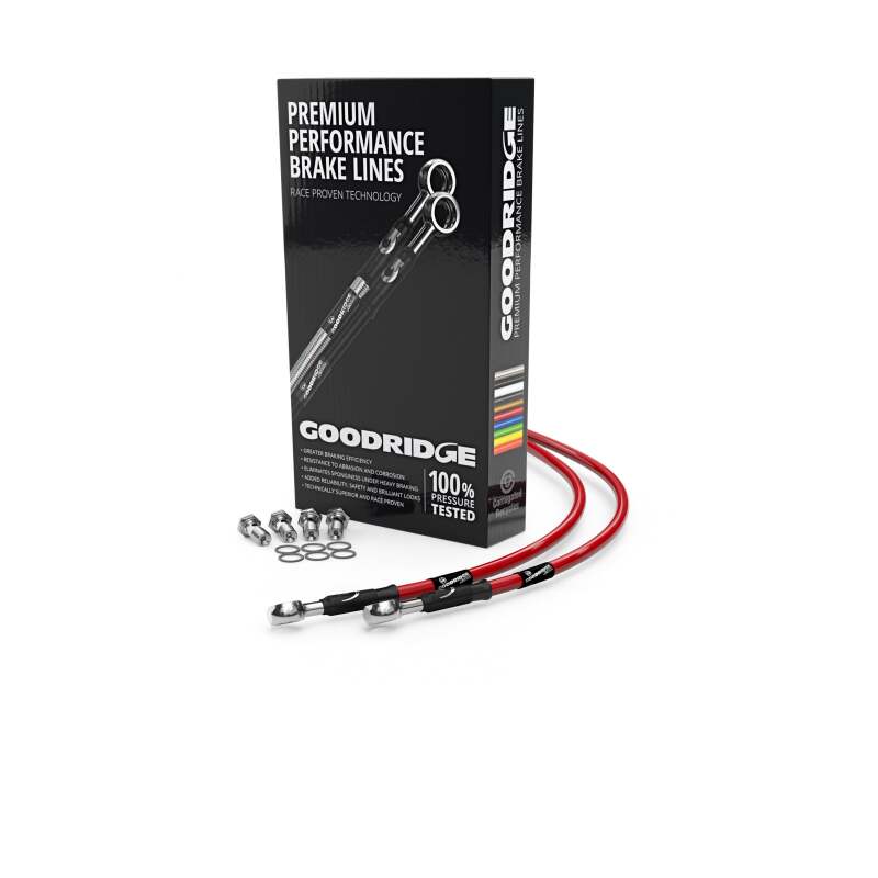 Goodridge 86-89 Yamaha XV1000 Virago Red Front SS Brake Lines