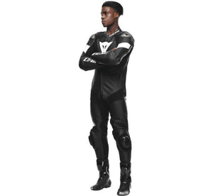 Dainese Tosa 1PC Leather Suit Perforated Black/Black/White Size - 60