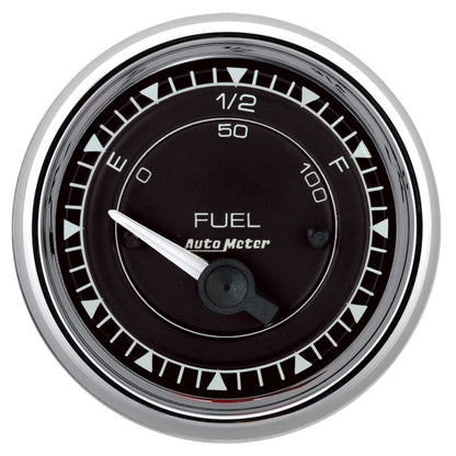 AutoMeter Chrono 2-1/16in 0E 0-90 Ohm Electric Fuel Level Gauge - Chrome