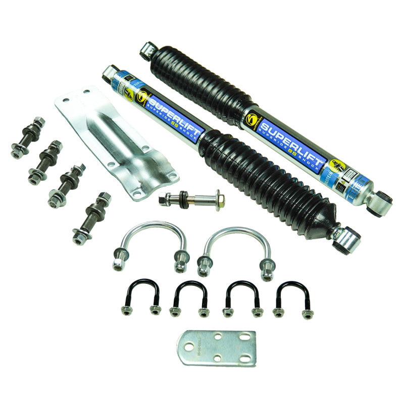 Superlift 73-91 GM 1/2 Ton 4WD Vehicles Solid Axle Dual Steering Stabilizer Kit w/ SS Shocks by BIL