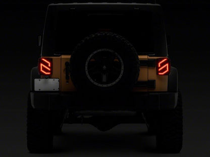Raxiom 07-18 Jeep Wrangler JK Axial Series Trident LED Tail Lights- Black Housing (Smoked Lens)