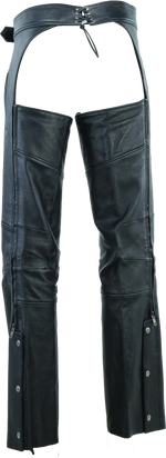 River Road Longhaul Leather Chaps Black - Large