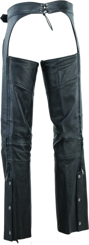 River Road Longhaul Leather Chaps Black - Large