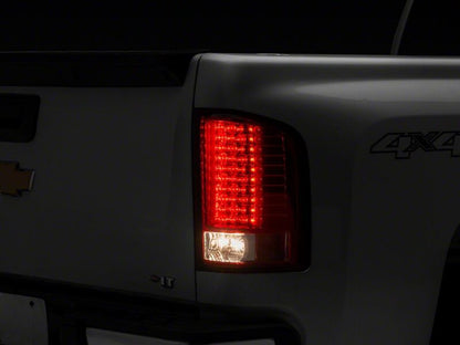 Raxiom 07-13 Chevrolet Silverado 1500 LED Tail Lights- Chrome Housing- Red/Clear Lens