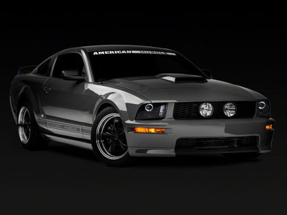 Raxiom 05-09 Ford Mustang Excluding GT500 LED Halo Projector Headlights- Black Housing (Clear Lens)