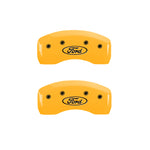 MGP 4 Caliper Covers Engraved Front & Rear Oval Logo/Ford Yellow Finish Black Char 2009 Ford Edge